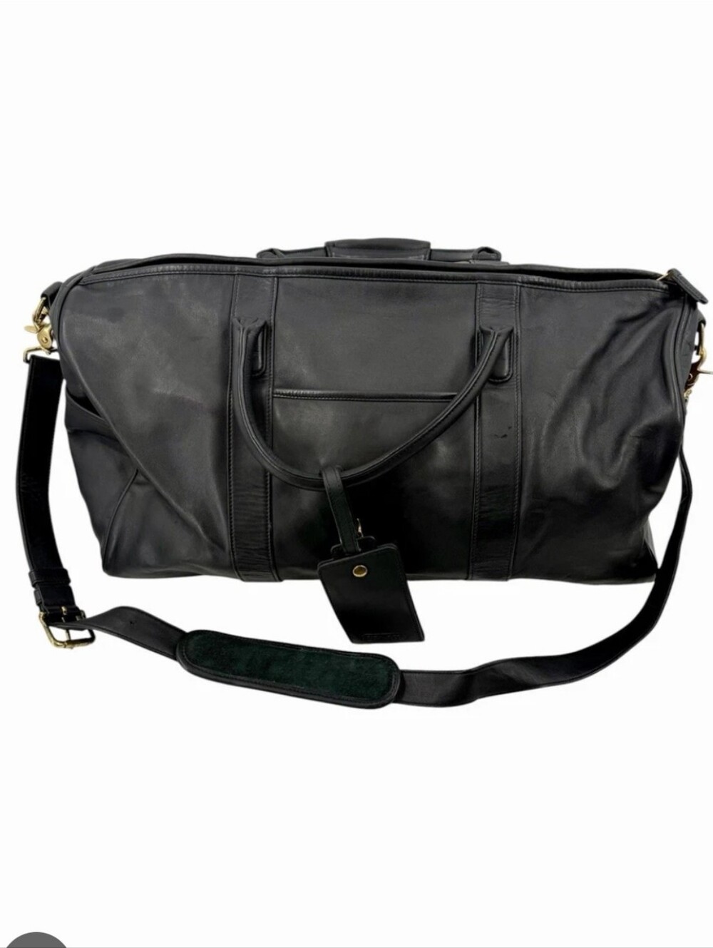 Coach x Lexus Black Leather Weekender Duffel Bag with Shoulder Strap